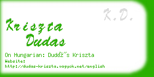 kriszta dudas business card